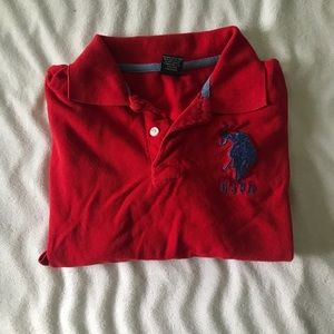 Red collared U.S. Polo ASSN. shirt
